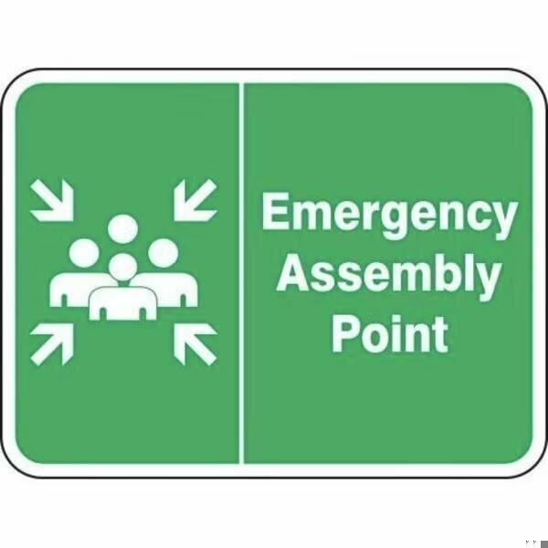 Accuform Safety Sign EMERGENCY ASSEMBLY POINT FRR929RA